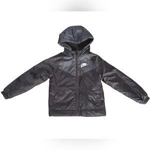 Nike Black Grazy Hooded Jacket Fleece Puffer Kids 4T Lightweight